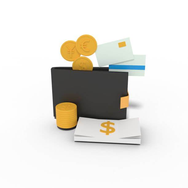 装满钱和自动取款机的钱包的3d插图图片下载