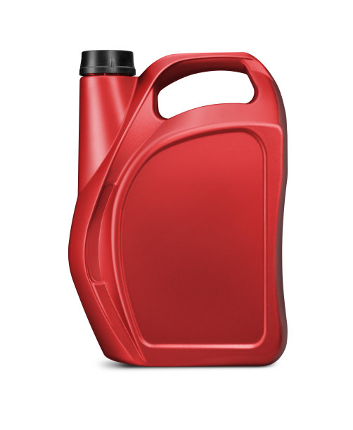 白色背景上隔离的塑料加仑油桶。图片下载