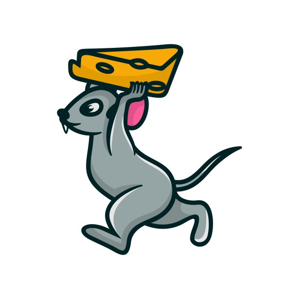 矢量插图老鼠吉祥物卡通风格。图片下载