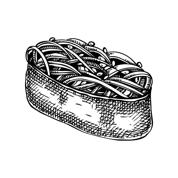 素描风格的亚洲菜图片下载