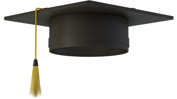 毕业帽隔离在白色背景与裁剪路径。学校，学生，教育，毕业和文凭的概念图片下载