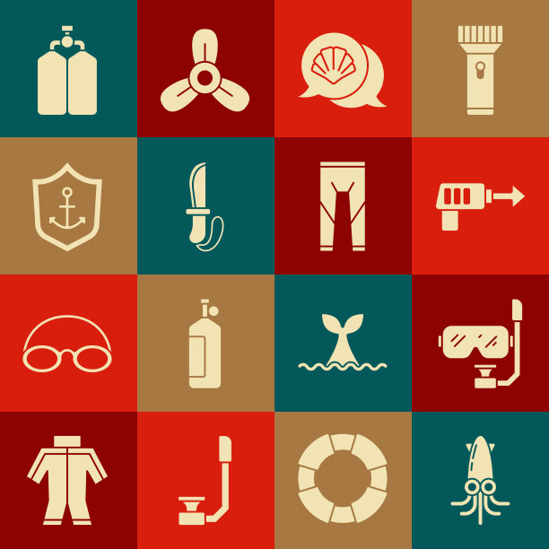 设置章鱼潜水面罩和潜水管钓鱼图片下载