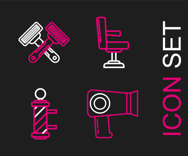 集线吹风机经典理发店杆图片下载