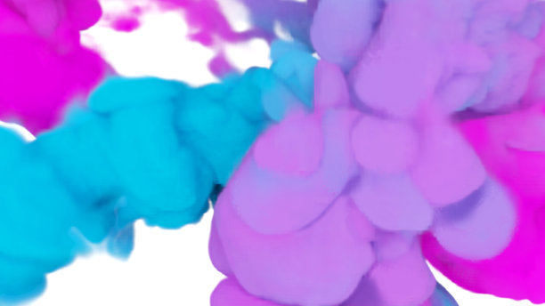 彩色烟雾漂浮在空中。，烟雾在空气中的运动，三维渲染。图片下载