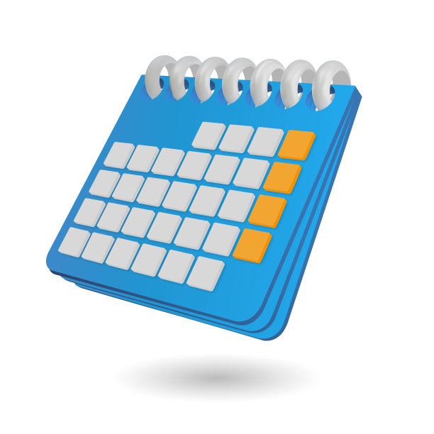 现实的3d日历与样本设计。矢量插图。在白色背景上隔离的3d日历图标图片下载