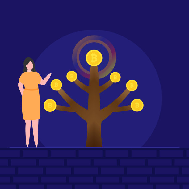 未来的数字树与二进制代码和数字货币，比特币或加密货币技术和投资增长图片下载