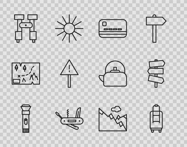 集行手电筒手提箱信用卡瑞士图片下载