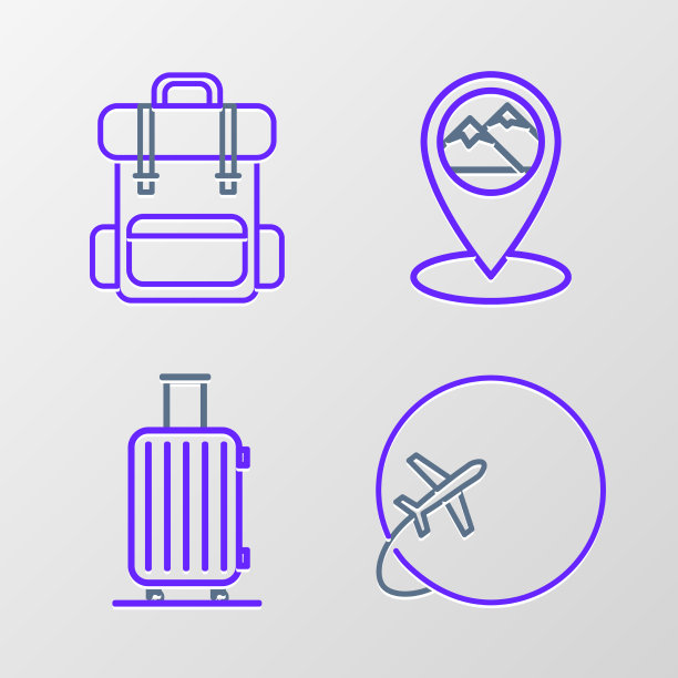 为飞行的飞机手提箱设置线地球仪图片下载