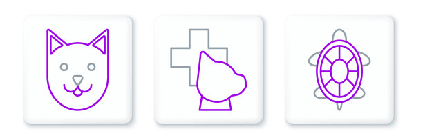 设行龟猫和兽医诊所标志图片下载