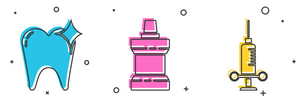 集牙齿美白概念漱口塑料图片下载