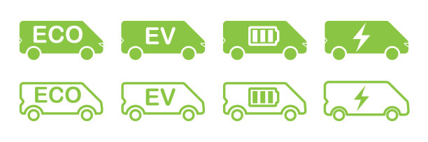 这台机器使用环保燃料。电动汽车图标集图片下载