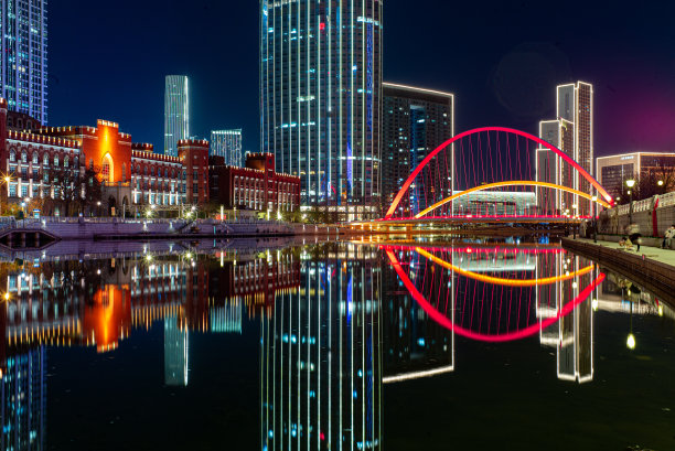天津海河夜景图片下载