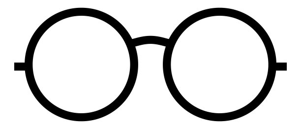 圆框眼镜剪影图标。时尚配件。向量。图片下载