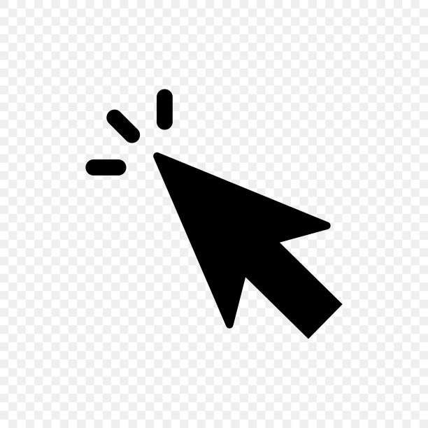 鼠标光标轮廓图标在透明背景上单击隔离。向量。图片下载