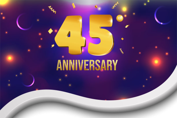 周年庆典金年数字封面设计发光的节日背景图片下载