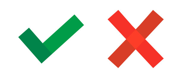 平面设计现代检查和交叉图标集。向量。图片下载