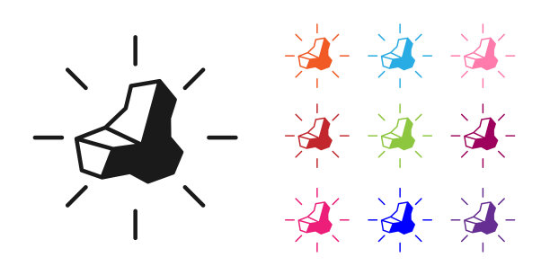 黑色金块图标孤立在白色背景。矿产博尔德。设置彩色图标。向量图片下载