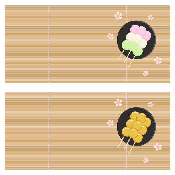 竹席背景与丹果在一个黑色的圆盘，樱花和文字的地方图片下载