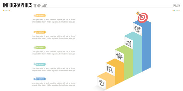 阶梯或阶梯等距信息图用于业务演示图片下载