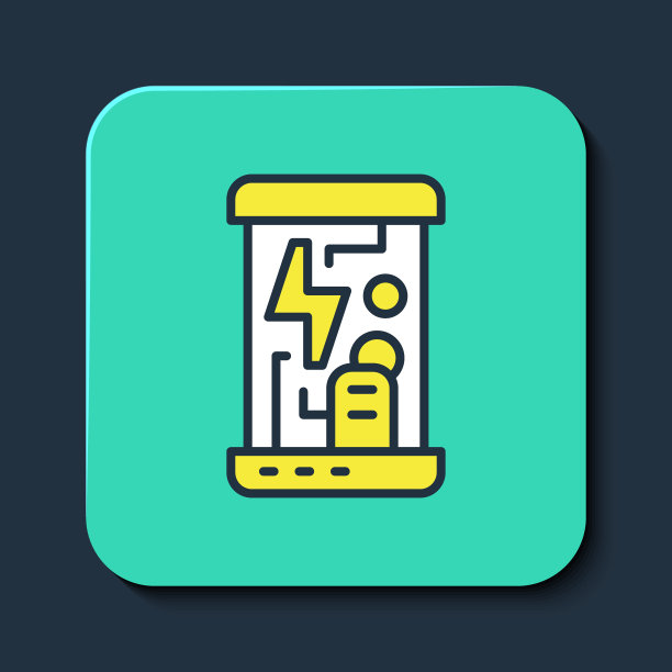 填充轮廓未来的低温胶囊或容器图标隔离在蓝色背景。人体冷冻技术或低温室。绿松石方形纽扣。向量图片下载