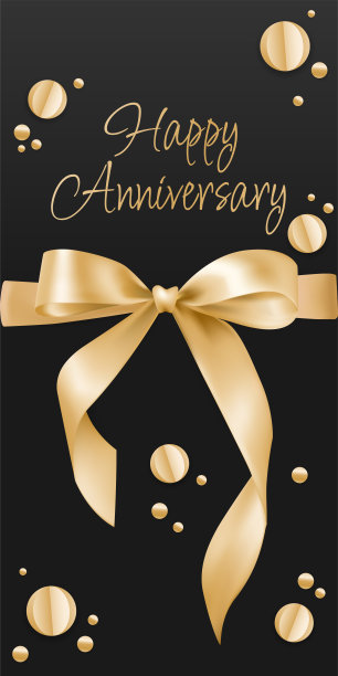 优雅的矢量插图的金色缎带与结，完美地用于周年纪念，婚礼，和庆祝主题的设计。海报、传单和横幅上的装饰或图形元素图片下载