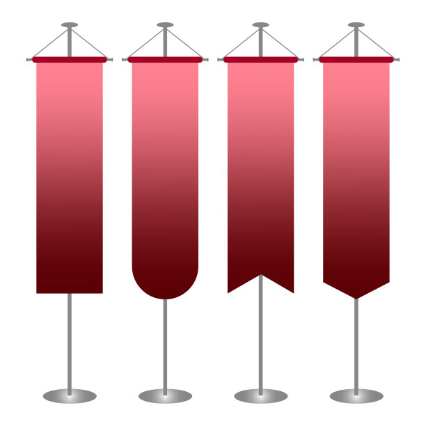 红色的三角旗。优雅的豪华。矢量插图。图片下载