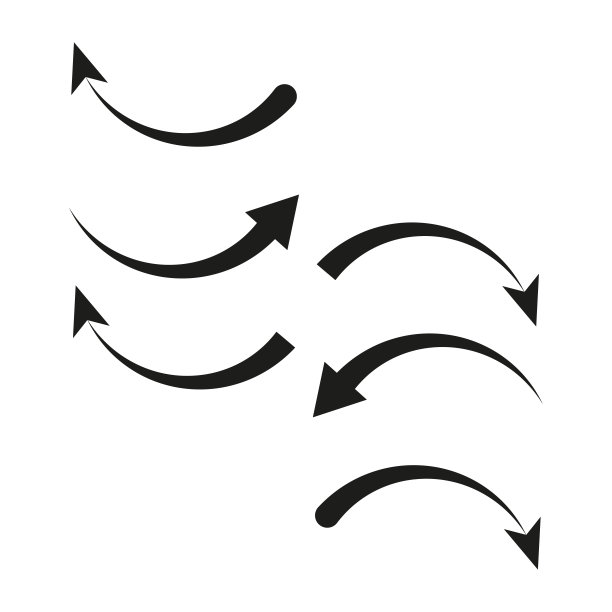 平面图标与弯曲箭头。矢量插图。图片下载