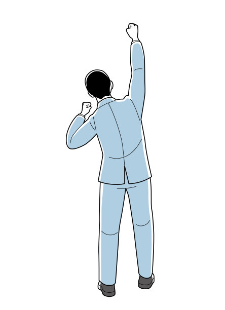 一个商人的背影，他以勇敢的姿态欢呼雀跃图片下载