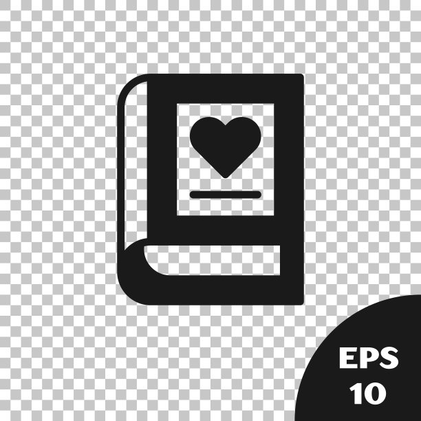 黑色医学书图标隔离在透明背景上。向量图片下载