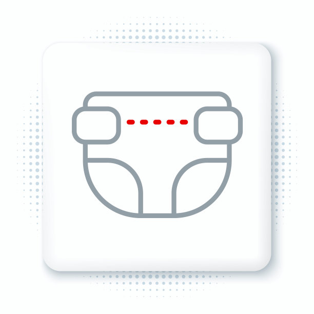 行成人纸尿裤图标隔离在白色背景。彩色轮廓概念。向量图片下载