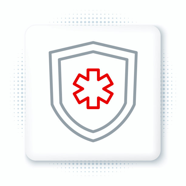 线条人寿保险图标孤立的白色背景。安全、安全、保护、保护理念。彩色轮廓概念。向量图片下载