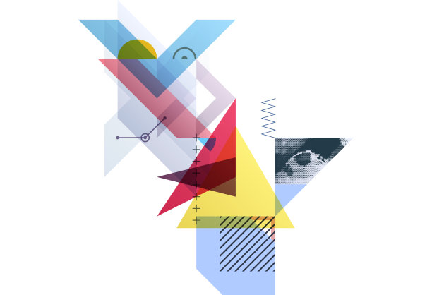 美术馆、墙面装饰或室内设计的艺术构图。透明几何背景。眼睛在三角形里面。封面设计模板演示，海报，封面或宣传册。图片下载