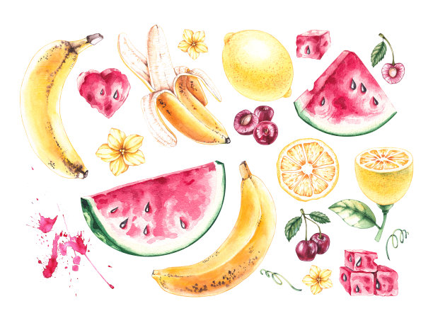 白色背景的夏季水果，浆果图片下载