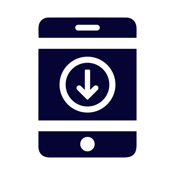 手机，箭头，向下箭头，下载，手机软件下载图标图片下载