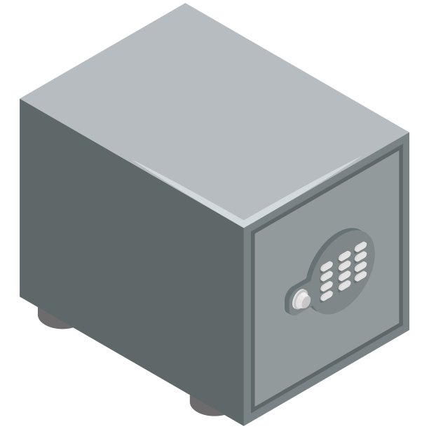 保险箱组合密码锁等距矢量图片下载