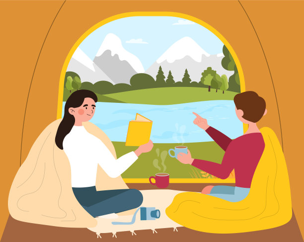 坐在帐篷里图片下载