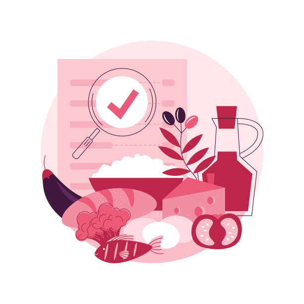 食品营养质量抽象概念矢量插图。图片下载