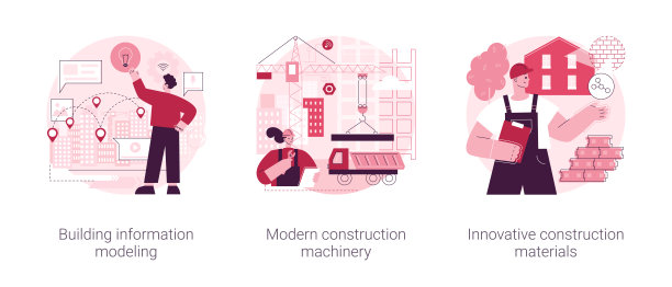 建筑技术创新抽象概念矢量插图。图片下载