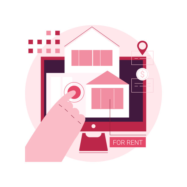 房屋出租抽象概念矢量插图。图片下载