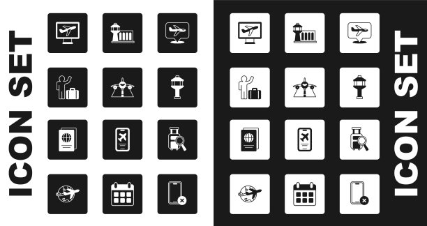 设置飞机旅客行李箱机场管制图片下载