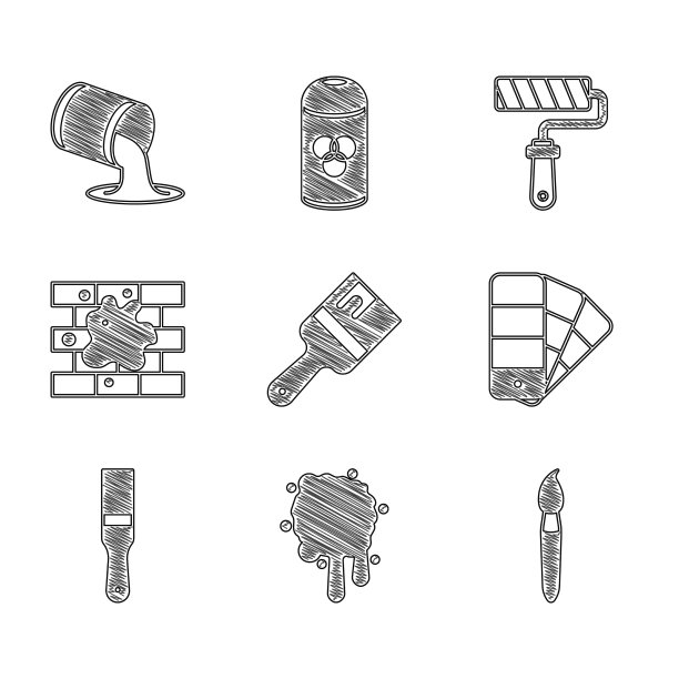 设置油漆刷喷涂调色板指南图片下载