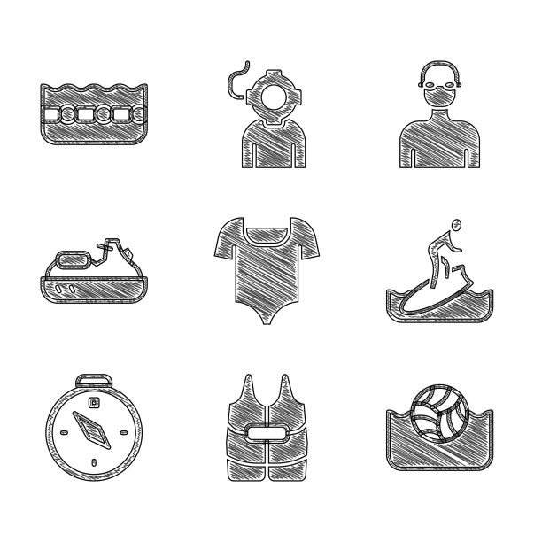 套装泳装救生衣水球冲浪板图片下载