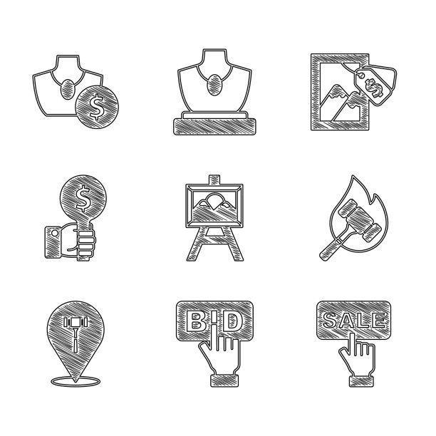 设置拍卖画的投标价格标签与销售图片下载