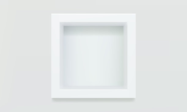 空的白色立方体架子或壁龛上的3D模型图片下载