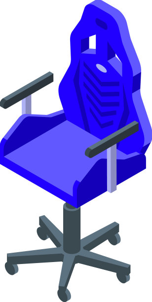 蓝色椅子图标等距游戏家具图片下载
