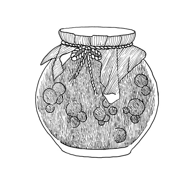 罐子里的墨水酸樱桃酱图片下载