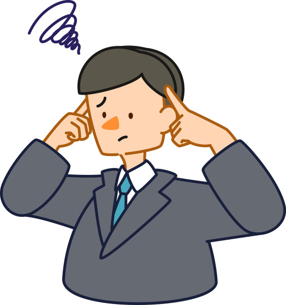 烦恼沉思的可爱商人插画图片下载