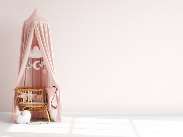 托儿所室内背景，墙壁模型，3d渲染图片下载