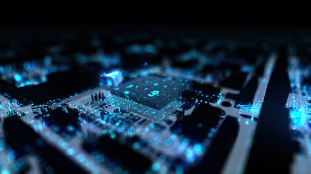 面板电路板与数字处理器的概念背景图片下载