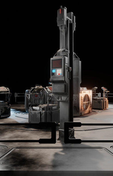 三维渲染工作场所控制室图片下载